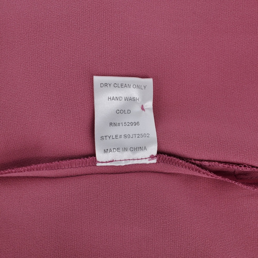 Tulip B Womens Small Rose Pink Puff Sleeve Keyhole Mock Neck Blouse S9JT2502 - Picture 5 of 8